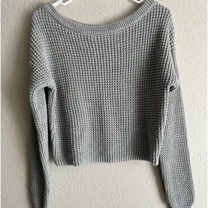 Gray knitted sweater